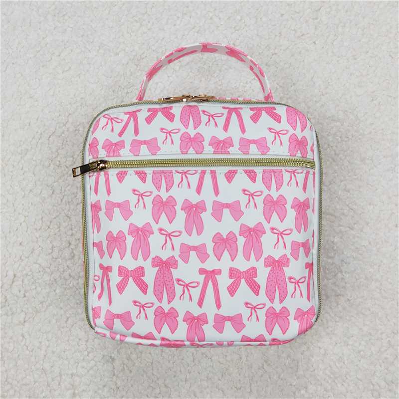 7.8 RTS NO MOQ Baby Kids Backpacks BA0284 Pink Bows Lunch Dinner Picnic Box Bags