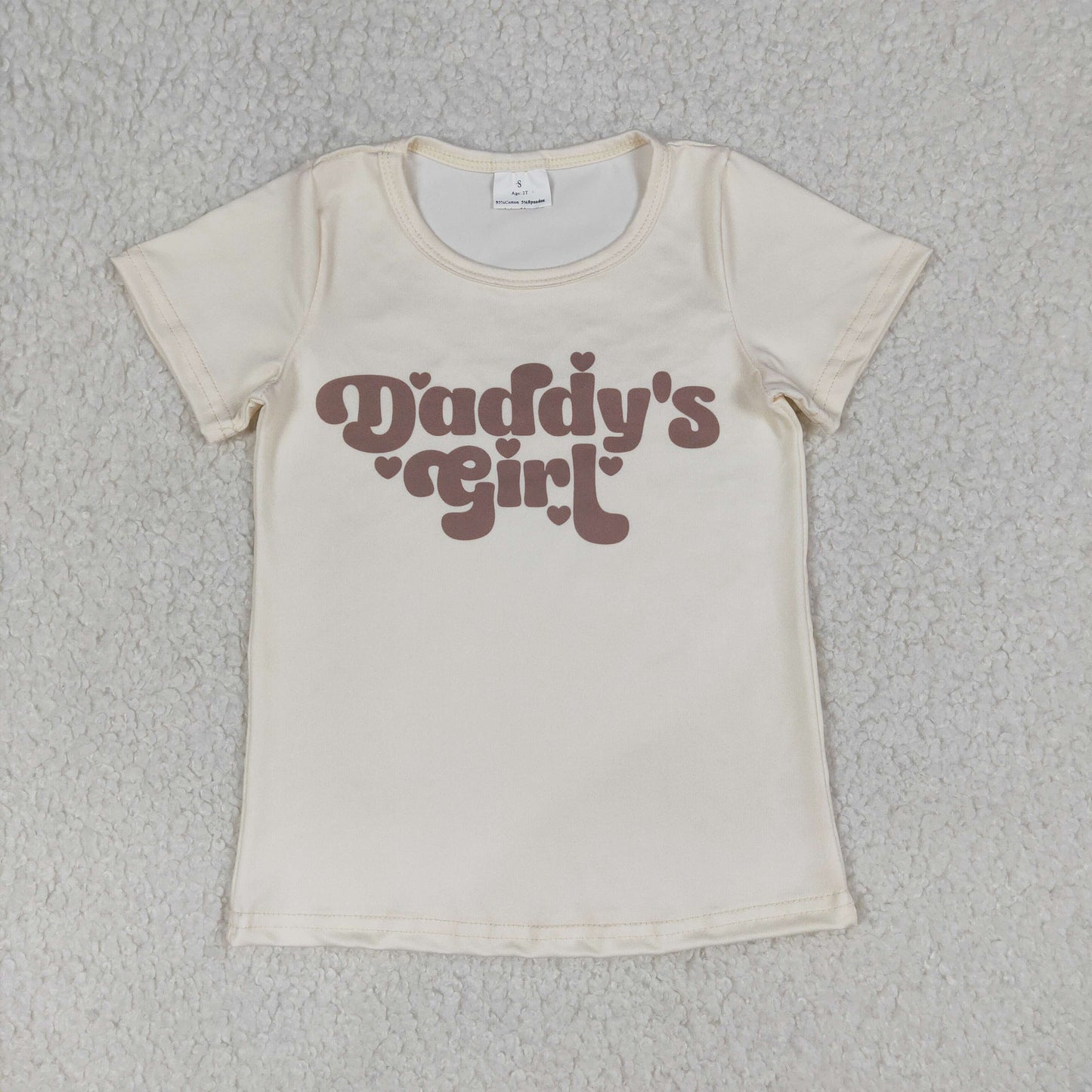RTS Baby Girls Short Sleeves Daddy's Girl Hearts Shirt Tops