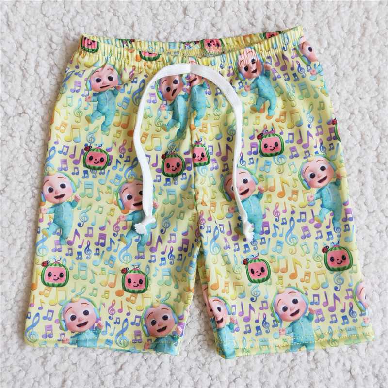 5.16 RTS NO MOQ Baby Boys Summer Pants E1-1 Green Watermelon Trunk Swimsets