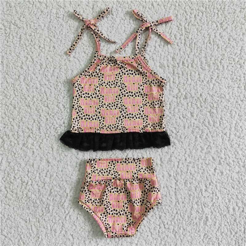 5.24 RTS NO MOQ Baby Girls Summer Outifts GBO0045 Western Mama‘s Girl Bummie Sets