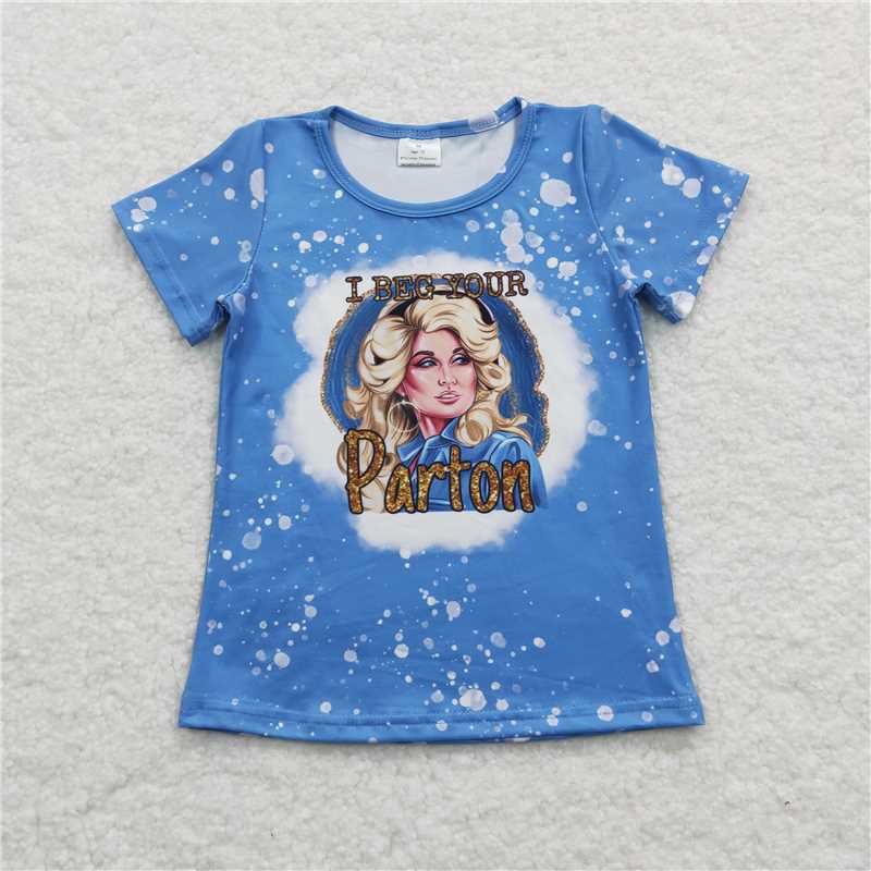 7.24 RTS NO MOQ Summer Baby Girls Short Sleeve GT0213 Sing Short Sleeve Shirts Tops