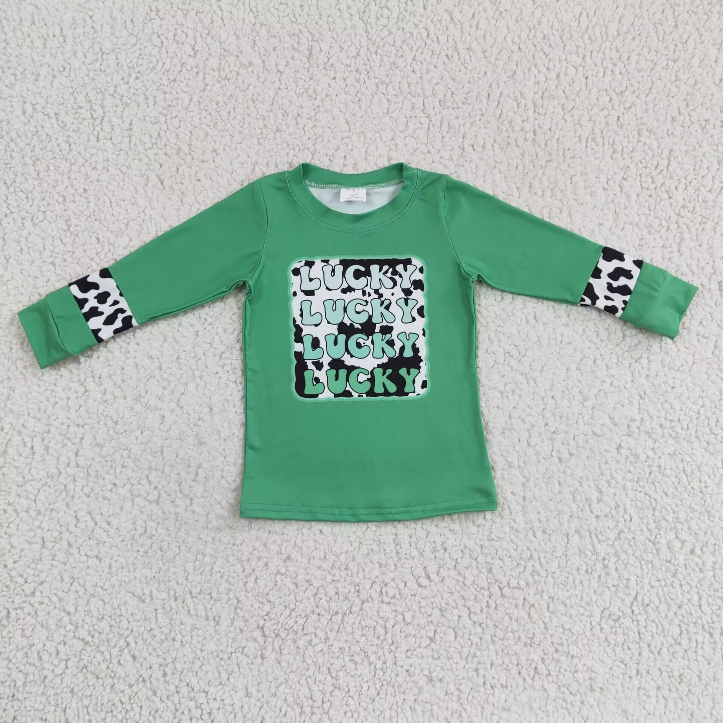 7.8 RTS NO MOQ Baby Girls Long Sleeve GT0081 Lucky St Patrick Long Sleeve shirts tops