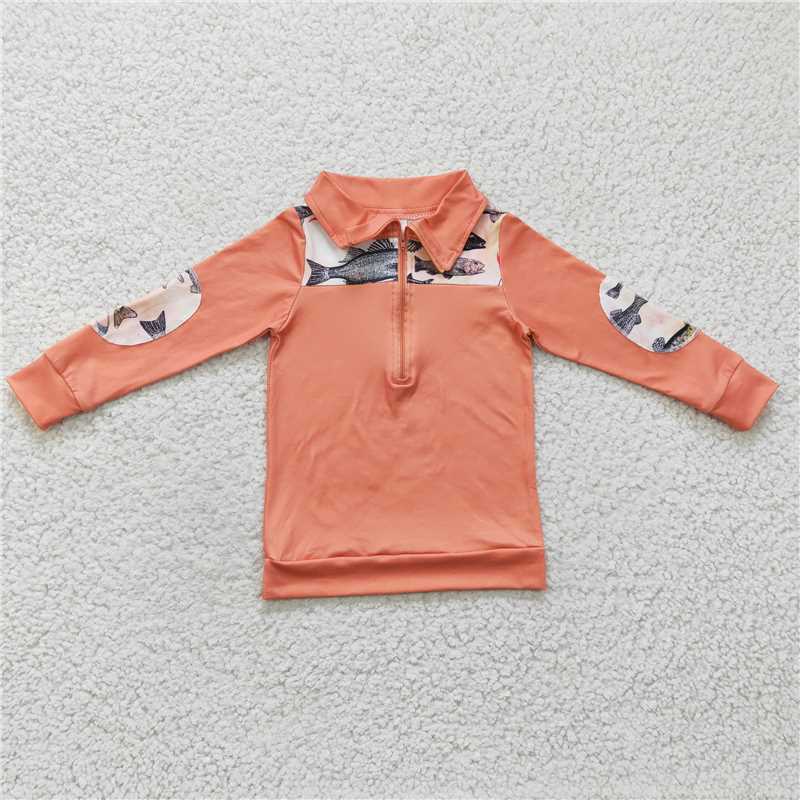 7.21 RTS NO MOQ Baby Boys Long Sleeve BT0128 Fishing Long Sleeve Pullover Shirts