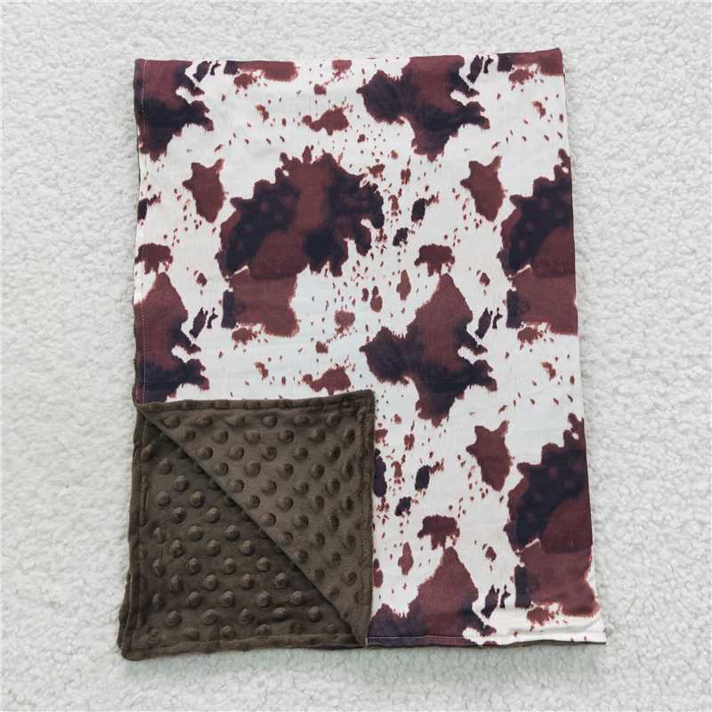 RTS NO MOQ Baby Kids Carpet BL0058 Brown Polka Dots Cowhide Print Blankets