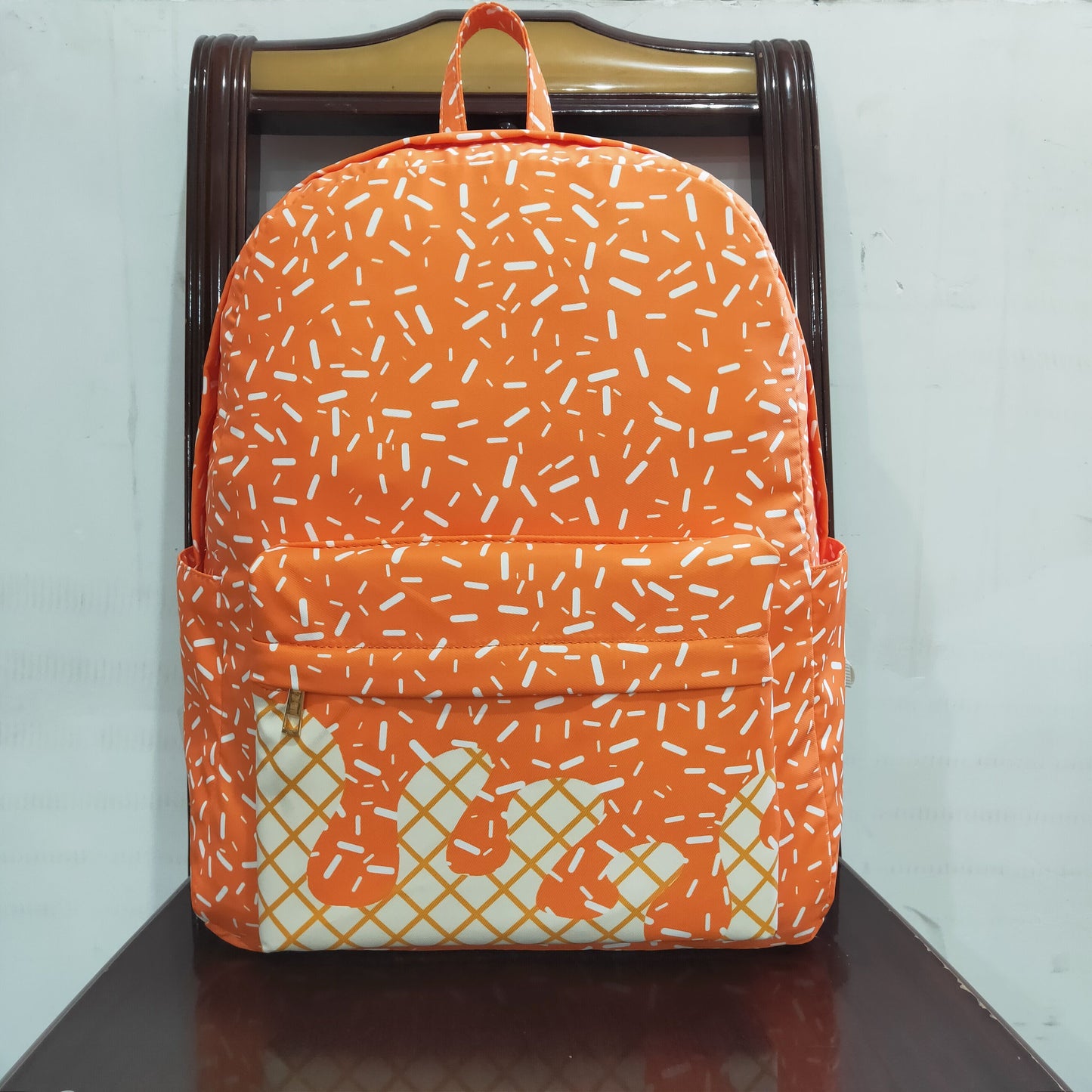 RTS Baby Kids Orange Team Drip Sprinkles Zipper Backpack School Bag