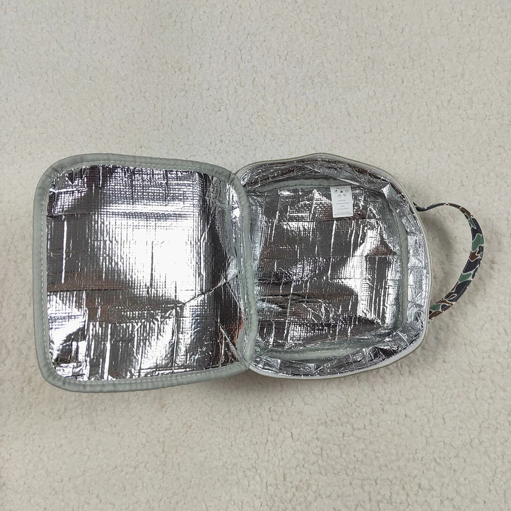 RTS Baby Boys Kids Camo Ducks Lunch Box Picnic Thermal Green Bag