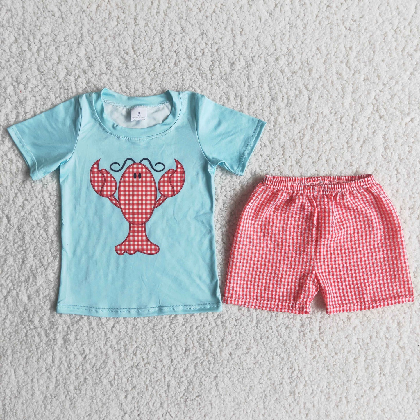 RTS NO MOQ Baby Boys Summer Sets A8-3 Lobster digital print shorts sets