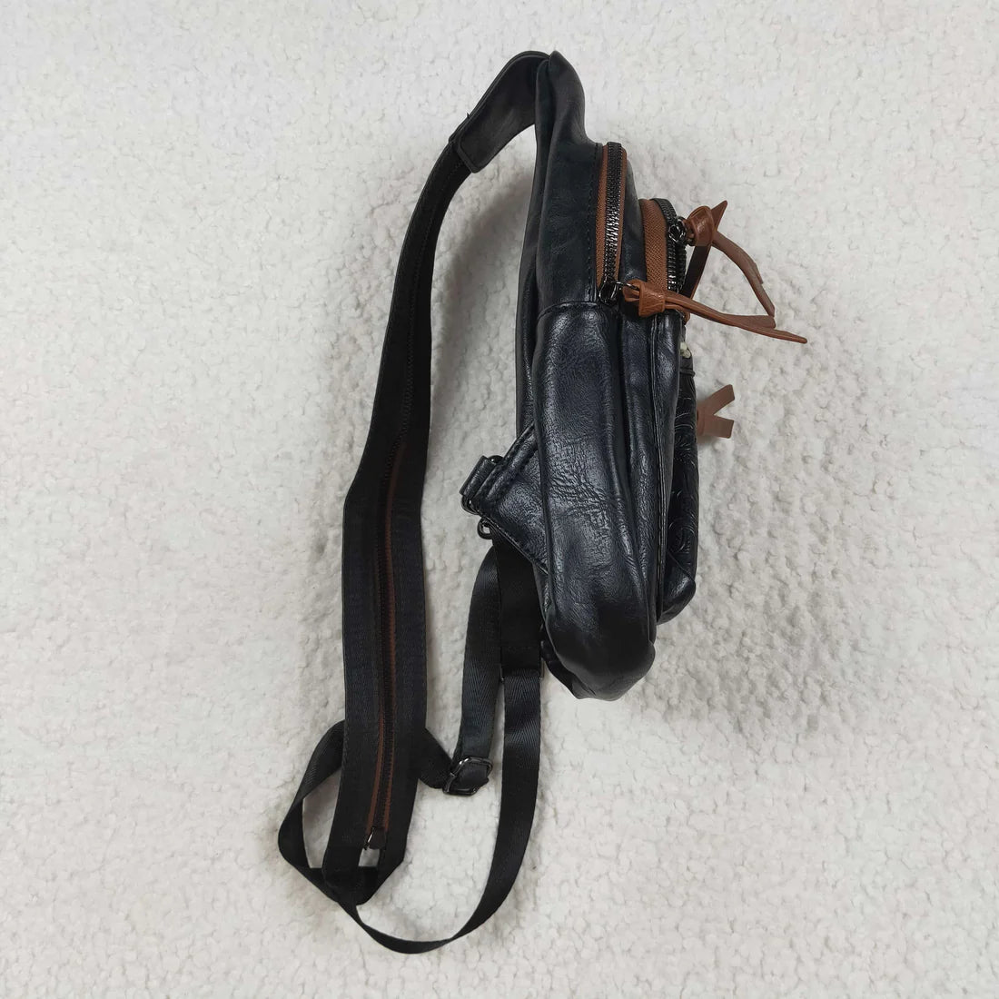 USA Shop RTS Black Zipper Flowers Back Bags