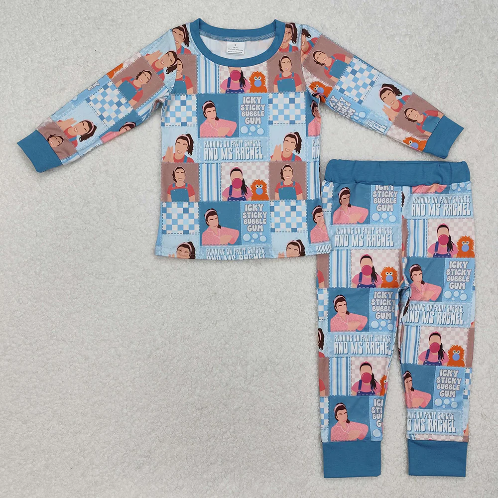RTS NO MOQ Sibling Boys Baby Girls Long Sleeve Sets Checkered Tops Pants Pajamas Outfits