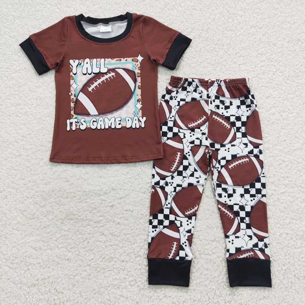 7.7 RTS NO MOQ Summer Sibling Baby Boys Short Sleeve Pocket Shirt Pants Clothes Sets