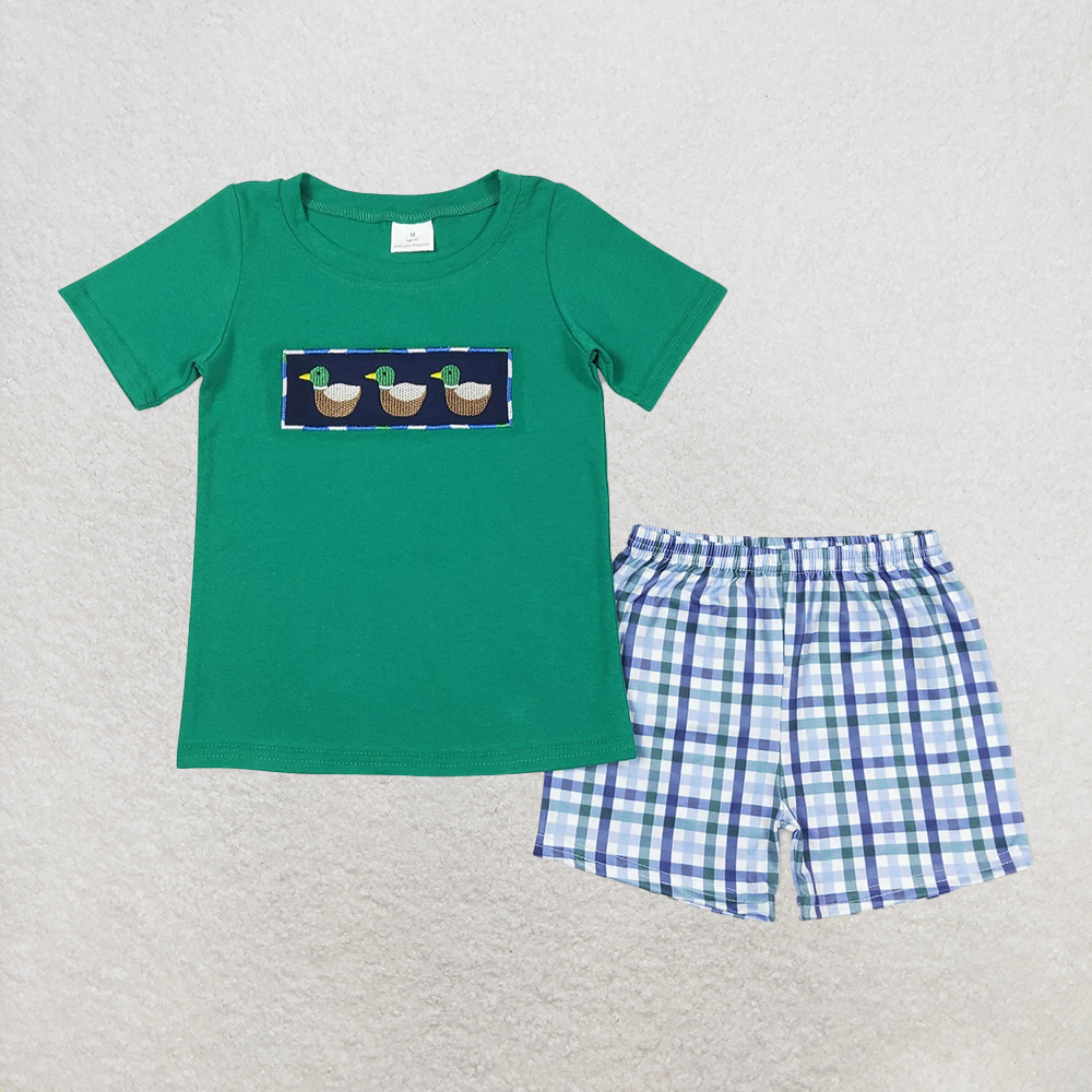 RTS NO MOQ Baby Boys kids Summer Sets BSSO0589 Duck Short Sleeve Shirts Summer Shorts Clothes Sets