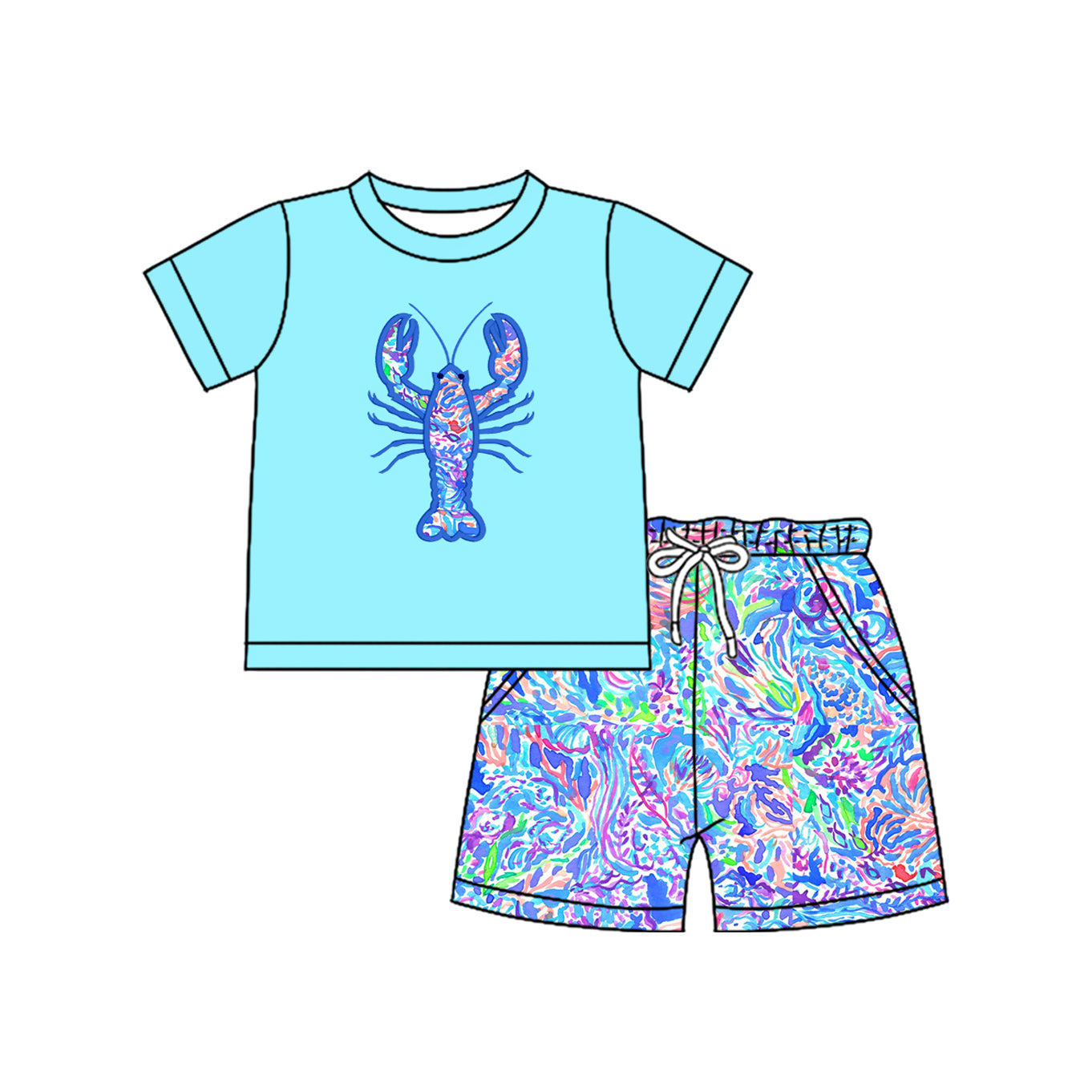 3.28 BSSO1479 New Cute Baby Boys Short Sleeves Top Pockets Short Set Pre order