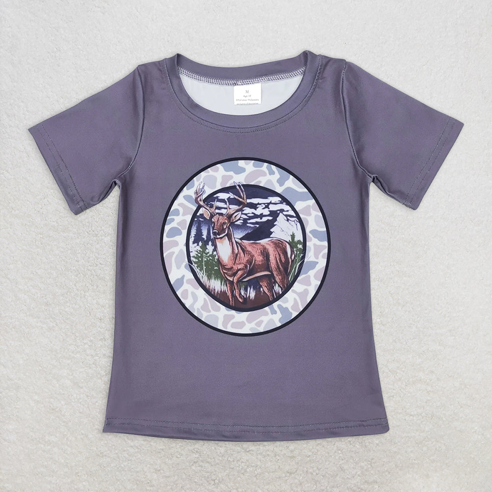 RTS NO MOQ Summer Baby Boys Shirt BT0464 Deer Camo Hunting Short Sleeve Tee Shirts Tops