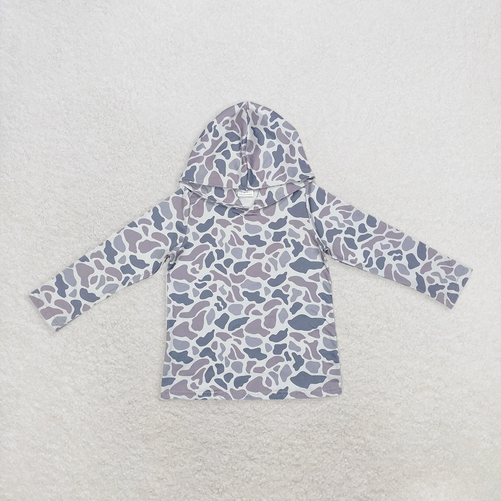5.29 RTS NO MOQ Baby Boys Long Sleeve BT0922 Grey Camouflage Long Sleeve Hooded Tops