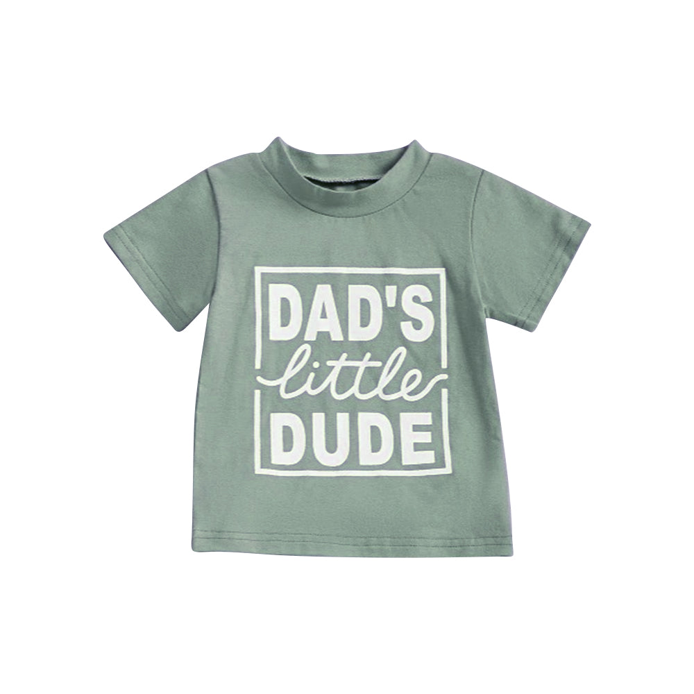 4.9 BT1223 Baby Boys Green Short Sleeves Dad's Litter Tee Shirts Top Pre order