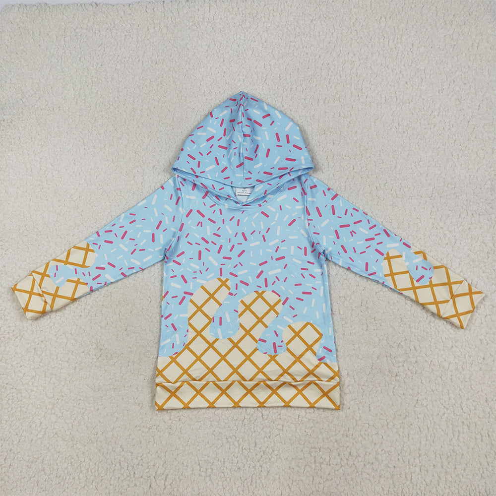 7.15 RTS NO MOQ Baby Boys Long Sleeve BT1270 Blue Team Sprinkles Drips Long Sleeves Hoodies Tops