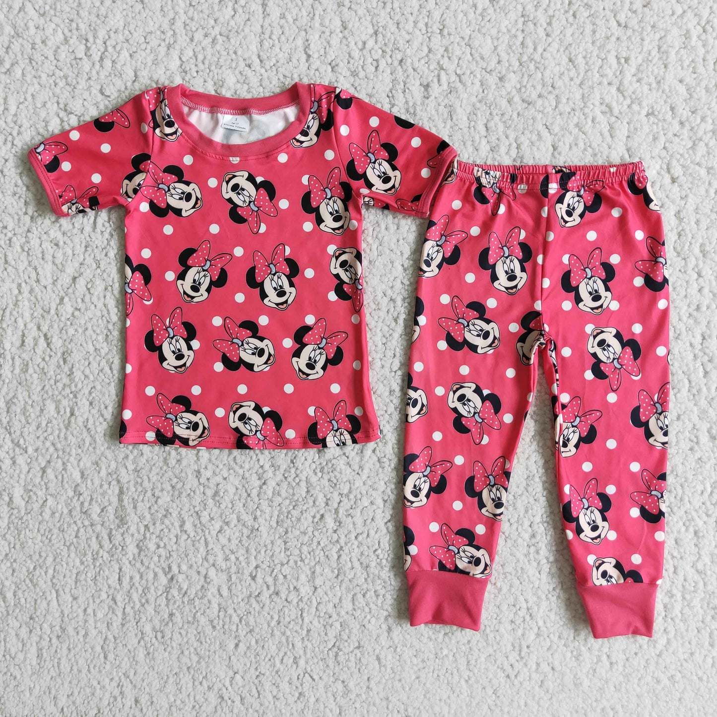 RTS NO MOQ Baby Girls Summer Sets E1-15 Cute Print Short Sleeve Pants Pajamas Sets