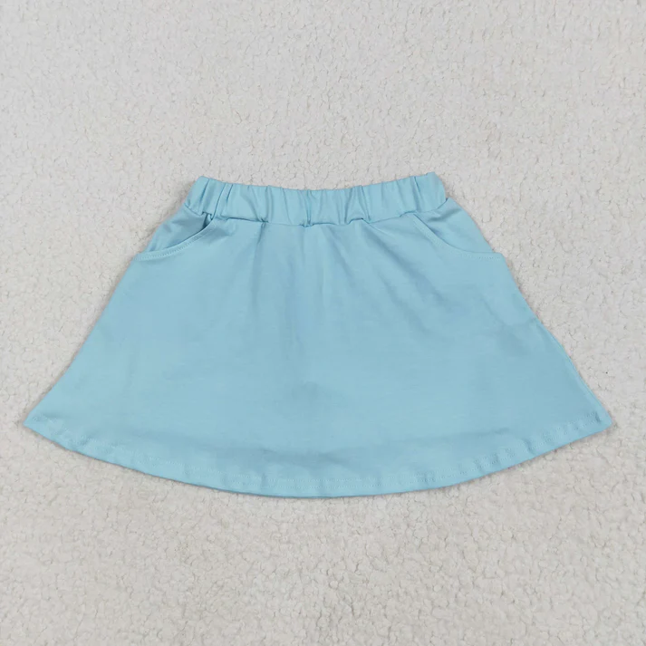 RTS NO MOQ Summer Sibling Baby Girls Pocket Cotton Skorts Skirts