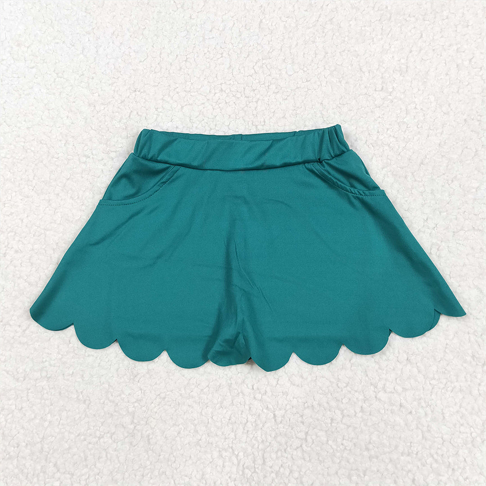 5.19 RTS NO MOQ Baby Girls Summer Pants GLK0077 Baby Girls Dark Green Yoga Skorts Bottoms