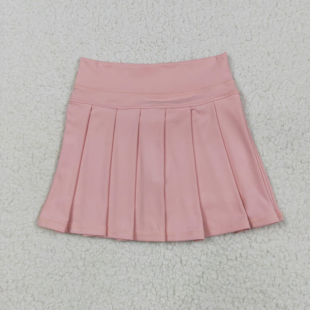 6.9 RTS NO MOQ Baby Girls Summer Pants GLK0078 Pink Yoga Pleated Active Wear Skirts