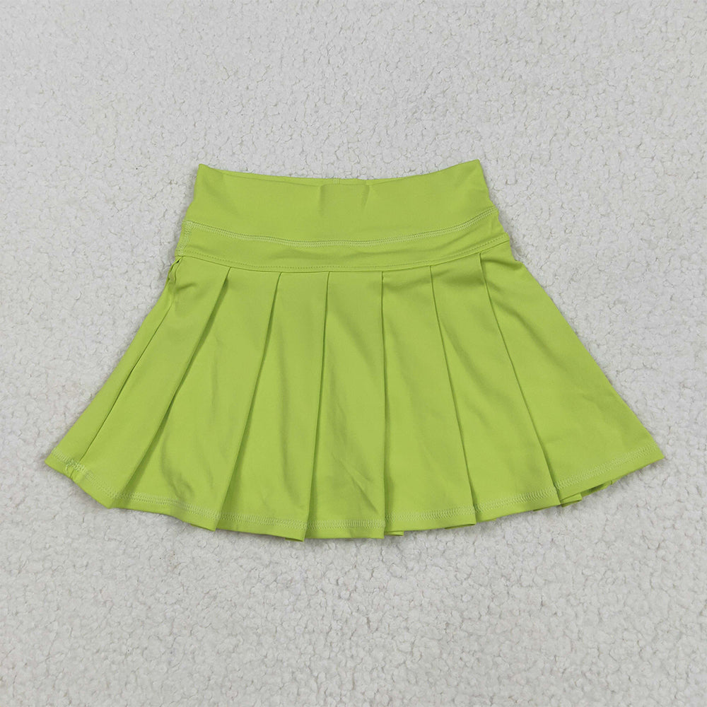 5.29 RTS NO MOQ Baby Girls Summer Pants GLK0081 Yellow High Waist Yoga Active Wear Skirts