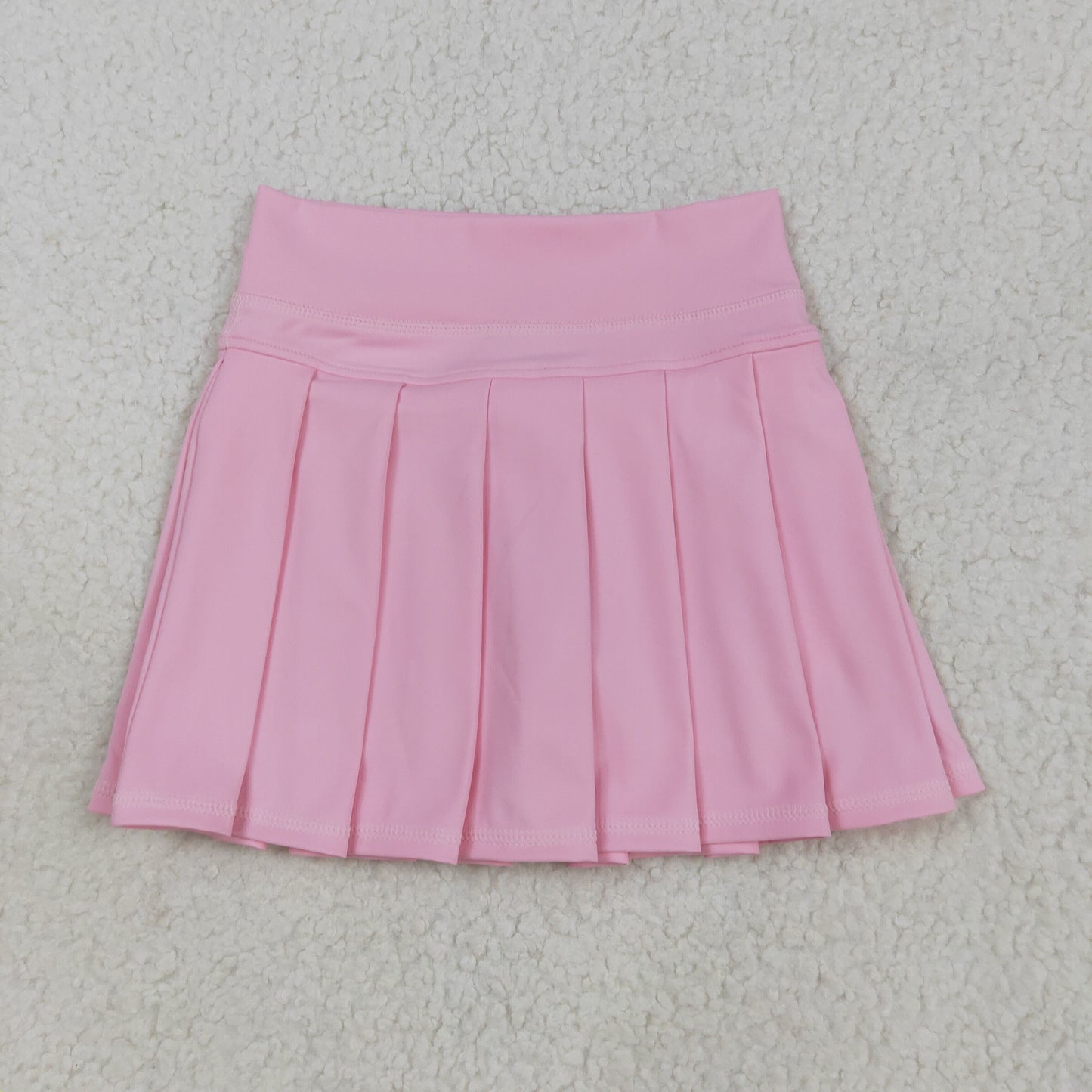 8.12 RTS NO MOQ Baby Girls Summer Pants GLK0088 Light Pink Yoga Active Wear Pleated Skirts