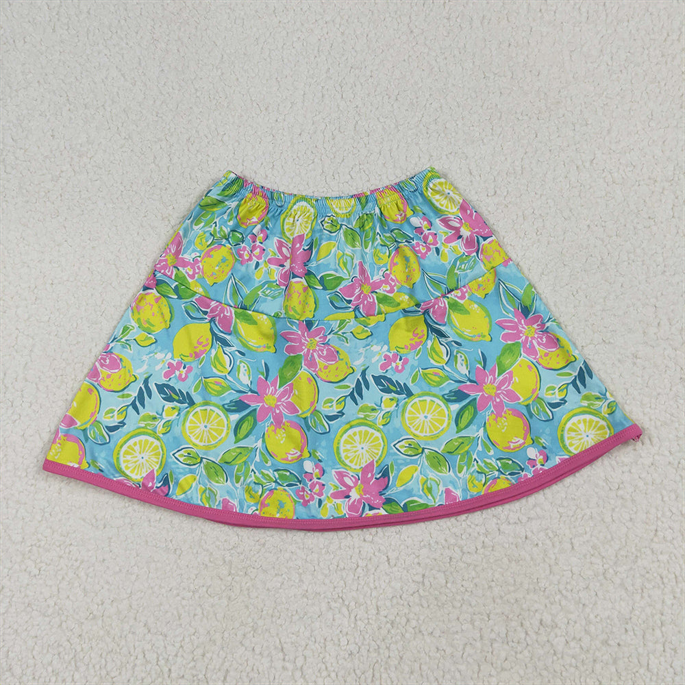 7.1 RTS NO MOQ Baby Girls Summer Pants GLK0100 Lemon Summer Skirt Bottoms