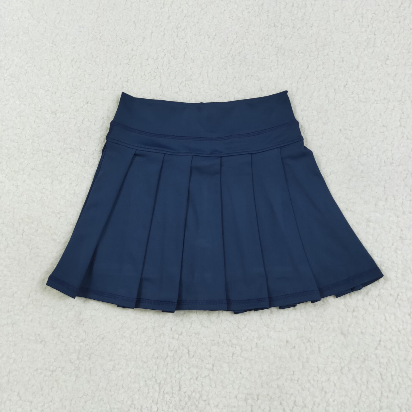 7.23 RTS NO MOQ Baby Girls Summer Pants GLK0122 Navy Yoga Pleated Skorts Bottom