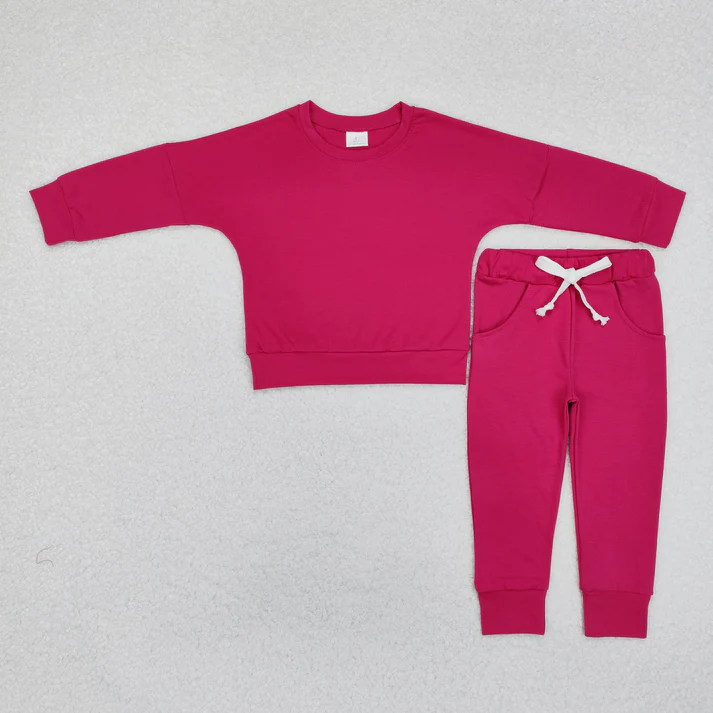 RTS NO MOQ Sibling Baby Kids Long Sleeve Sets Cotton Shirts Pants Sports Clothes Sets
