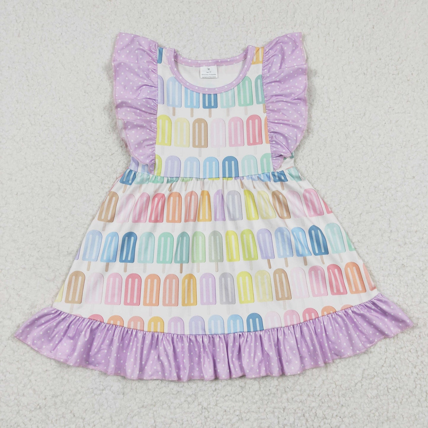 7.26 RTS NO MOQ Baby Girl Summer Skirt GSD0293 Popstick Ruffle Knee Length Dresses