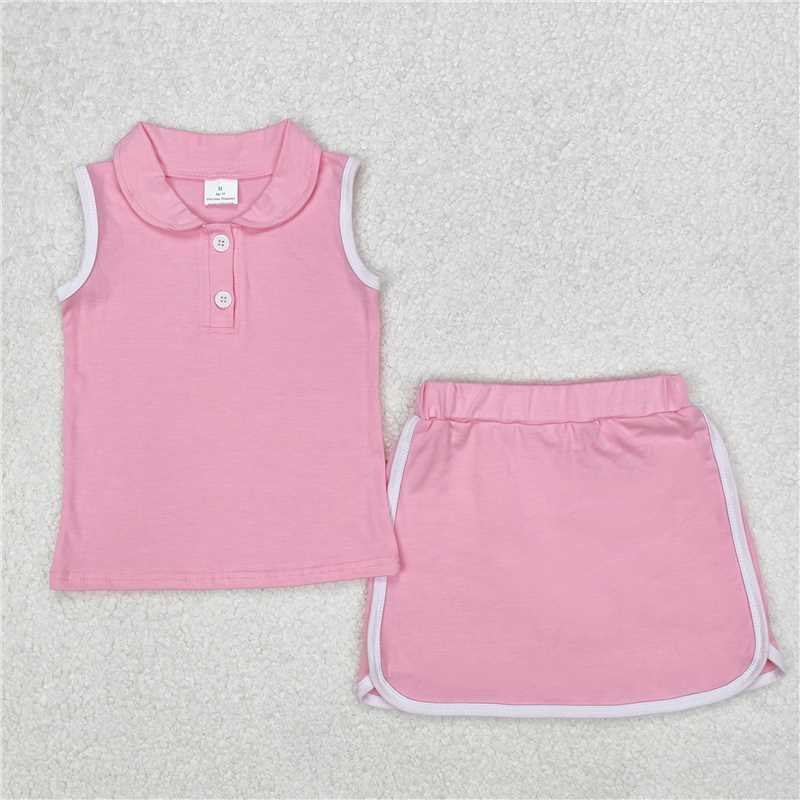 5.24 RTS NO MOQ Summer Sibling Baby Girls Pullover Top Sports Shorts Clothes Sets