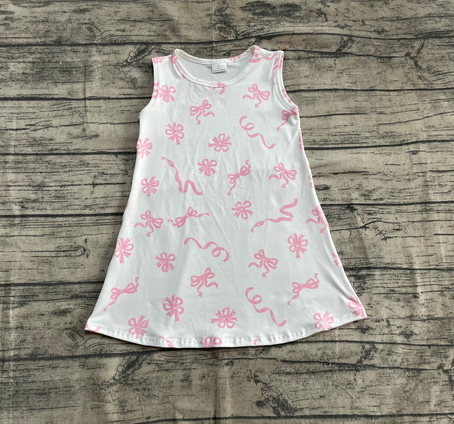 4.21 GSD2083 Baby Girls Pink Bows Sleeveless Knee Length Dresses pre order
