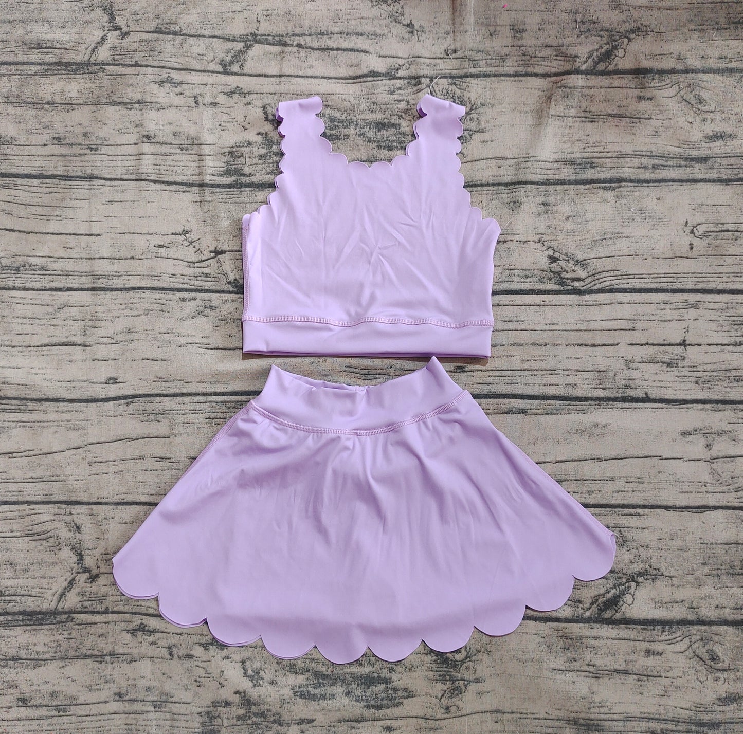 4.30 GSD2095 Baby Girls Lavender Yoga Vest Skirt Active Wear Clothes Sets Preorder