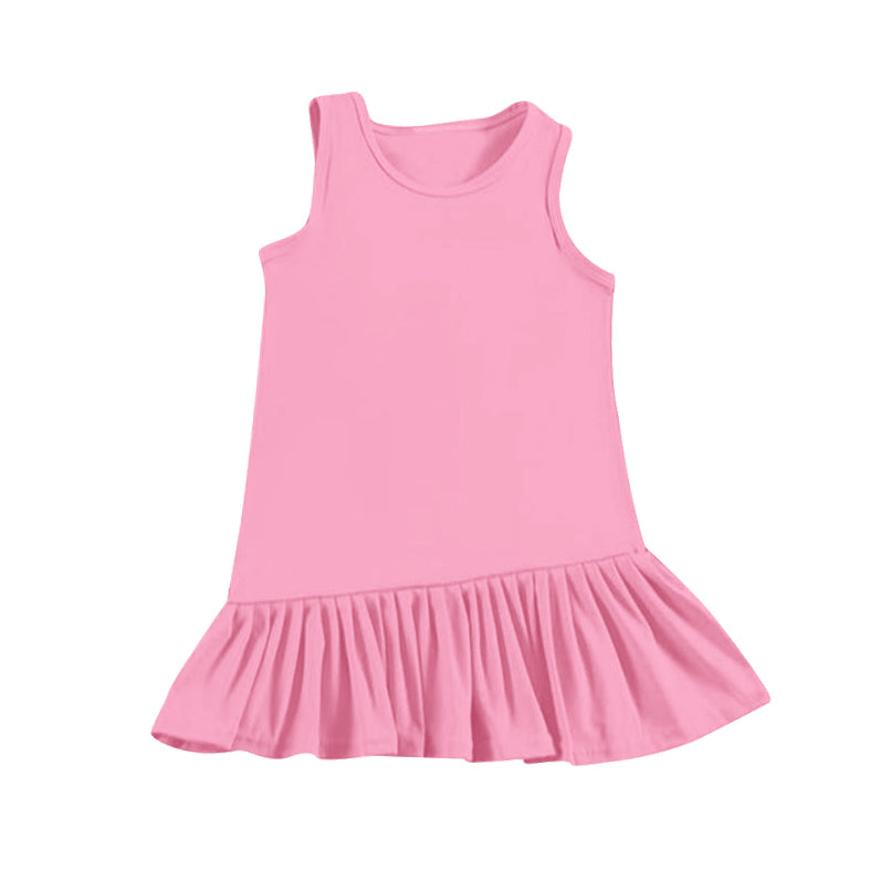 4.15 GSD2245 Sleeveless pink ruffle kids girls summer athletic dresses pre order