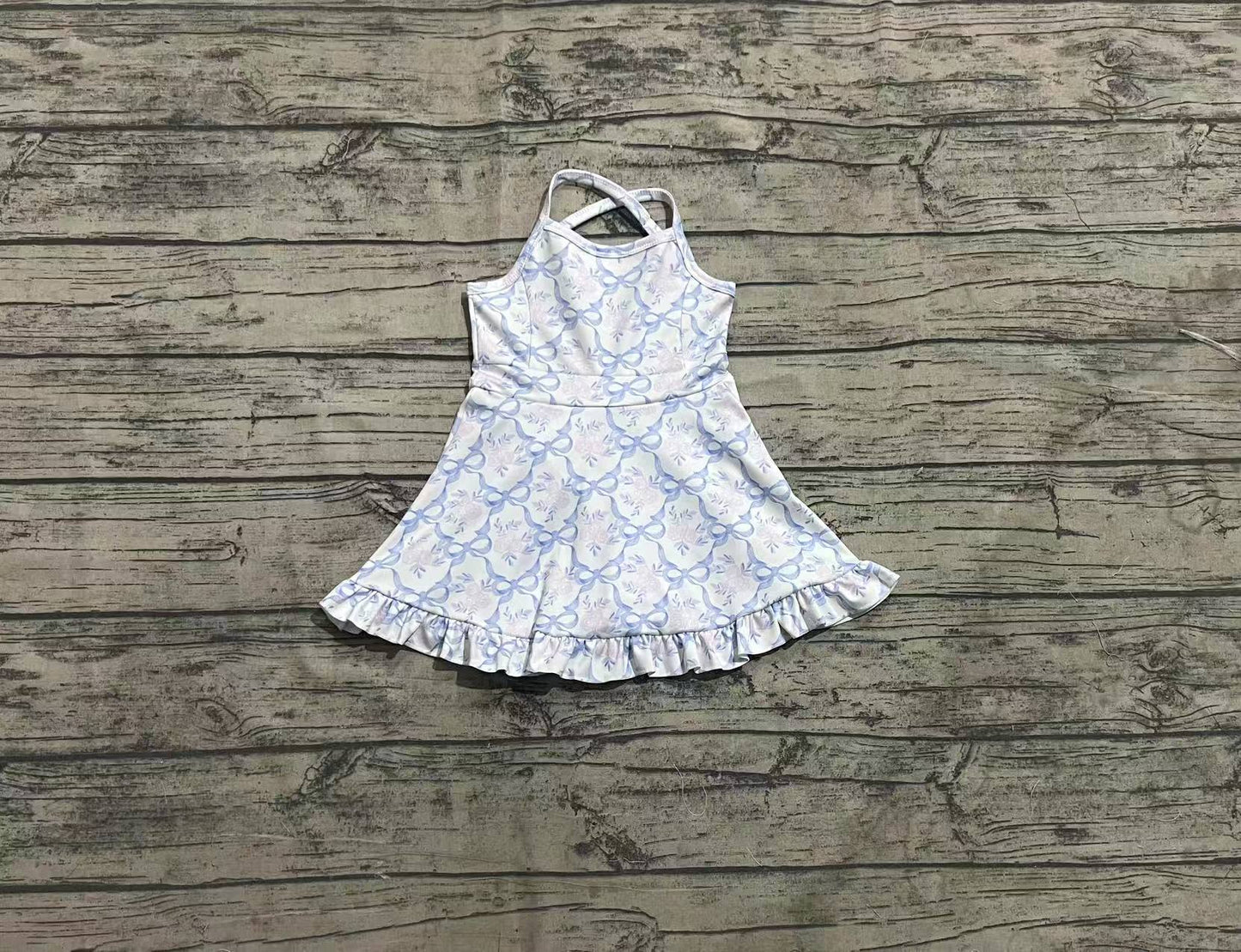 3.29 GSD2290 Baby Girls Strap Yoga Ruffle Knee Length Dresses