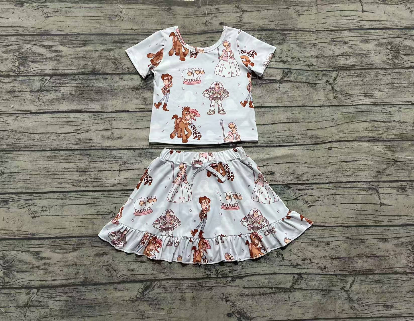 4.2 GSD2359 Short sleeves sheep toy top skirt kids girls clothes pre order
