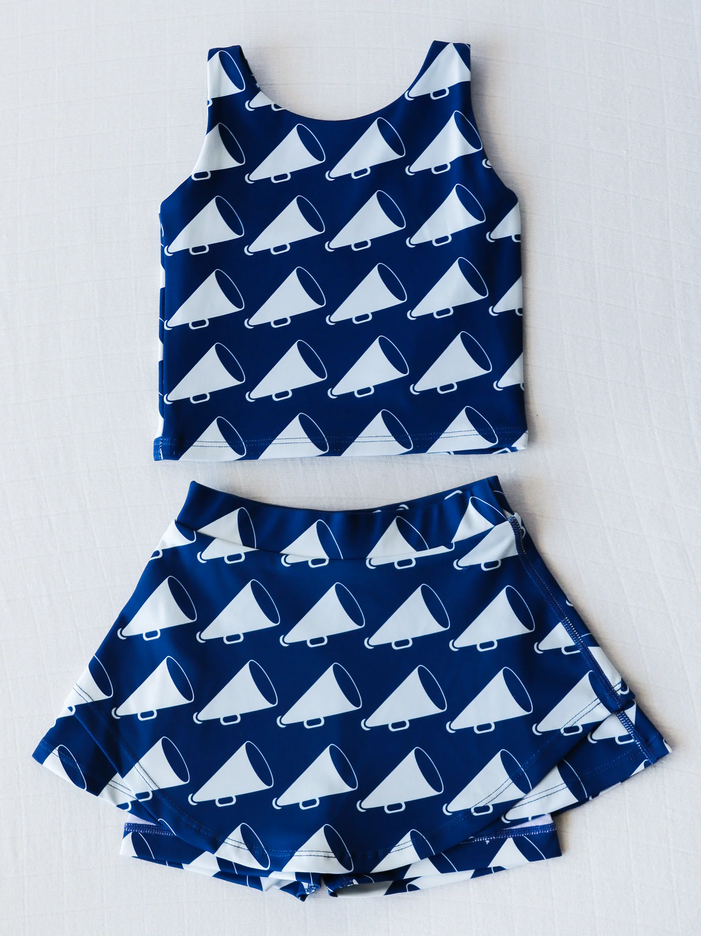 4.2 GSD2451 Baby Girls Hot Blue Sleeveless CHEER Top Skort Yoga Set Pre order