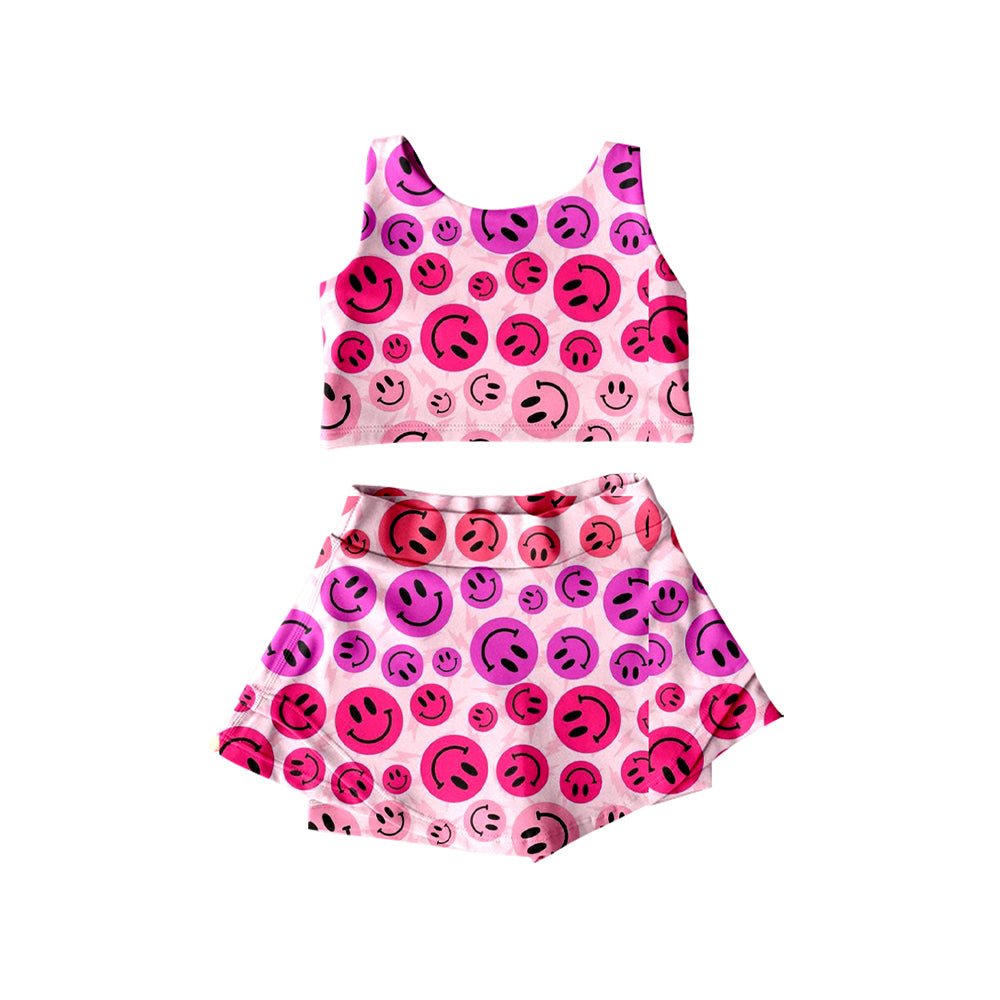4.11 GSD2493 Baby Girls Hot Pink Sleeveless Smiles Top Skorts Set Pre order