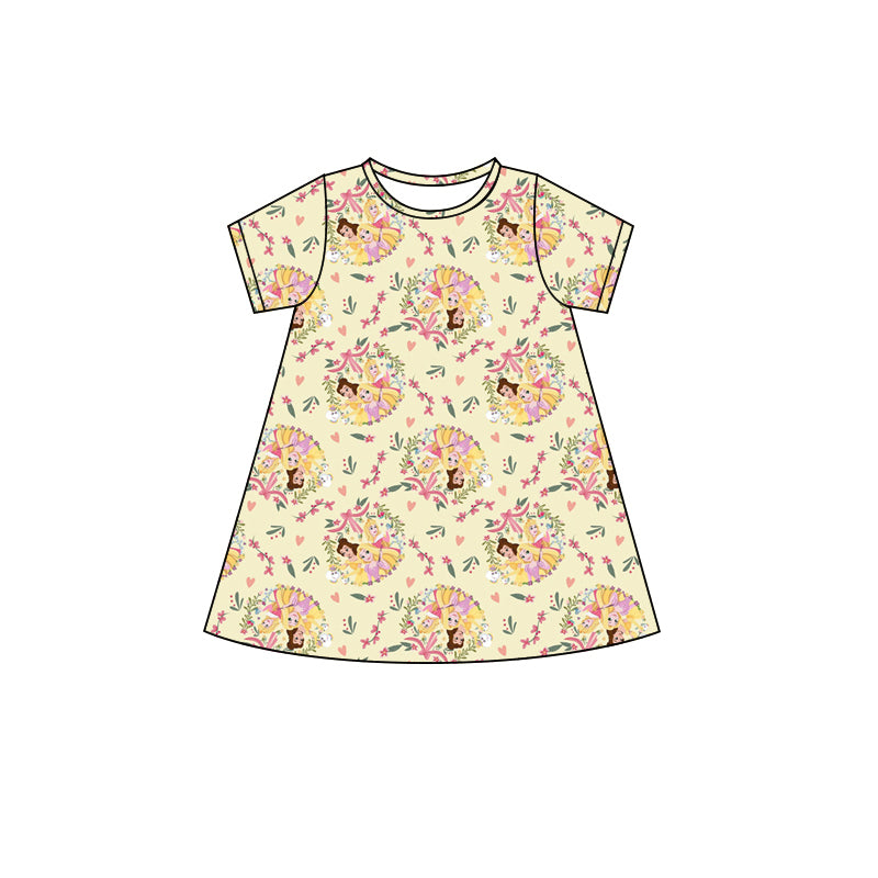 4.11 GSD2494 Baby Girls Princess Yelllow Short Sleeve Dress Pre order