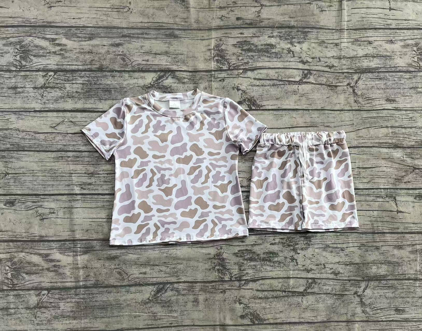 4.1 GSSO1725 Baby Boys Grey Camouflage Shirt Shorts Outfits Clothes Sets pre order