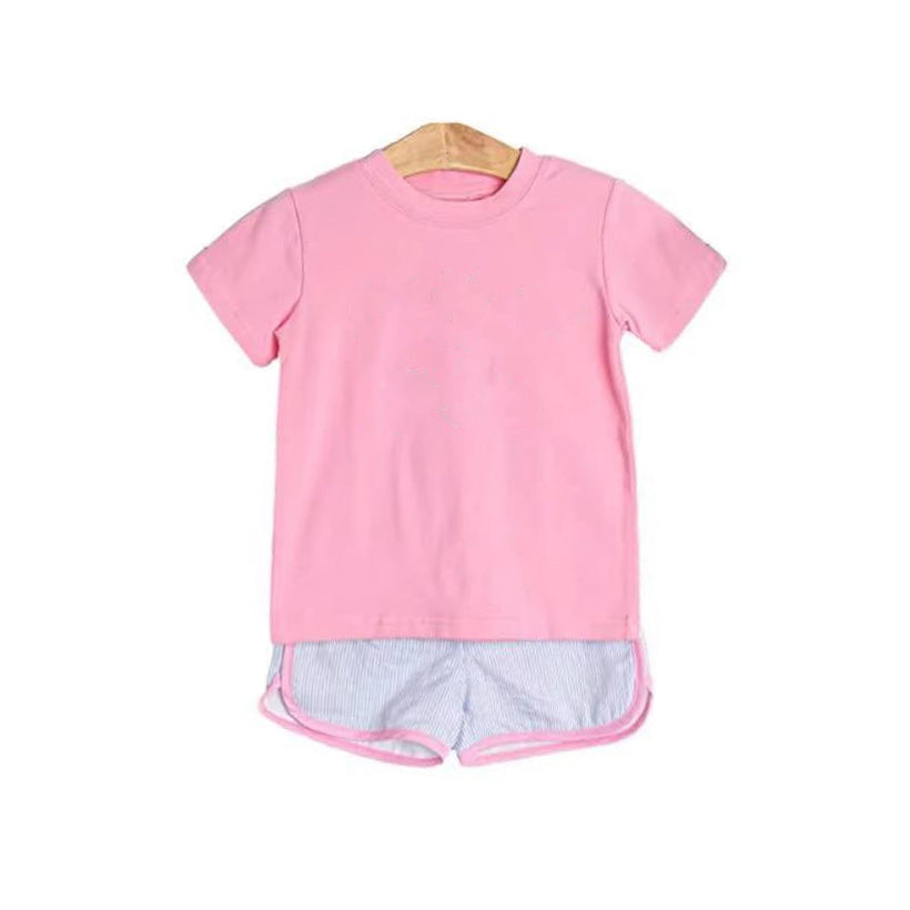 4.1 GSSO2543 Pink Baby Girls Short Sleeves Tops Short Set Pre order