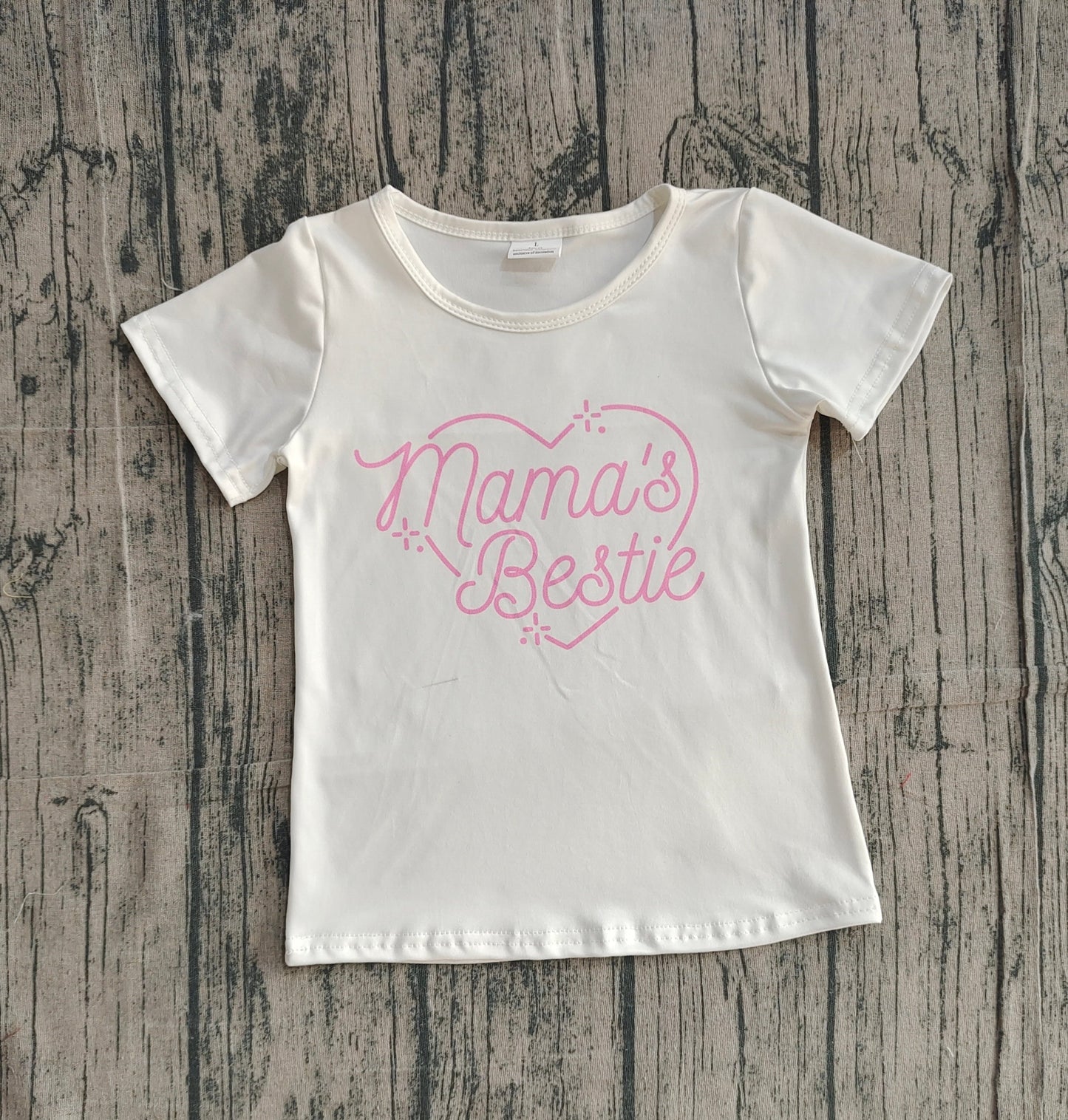 RTS Baby Girls Short Sleeves Mama's Bestie Shirt Tops