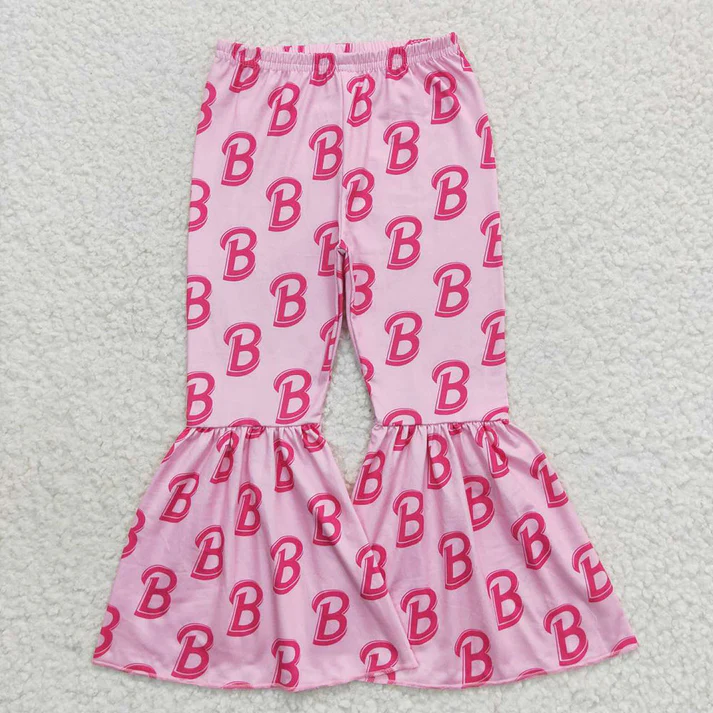 RTS NO MOQ Sibling Baby Girls Trousers Doll Flare Bell Bottom Pants