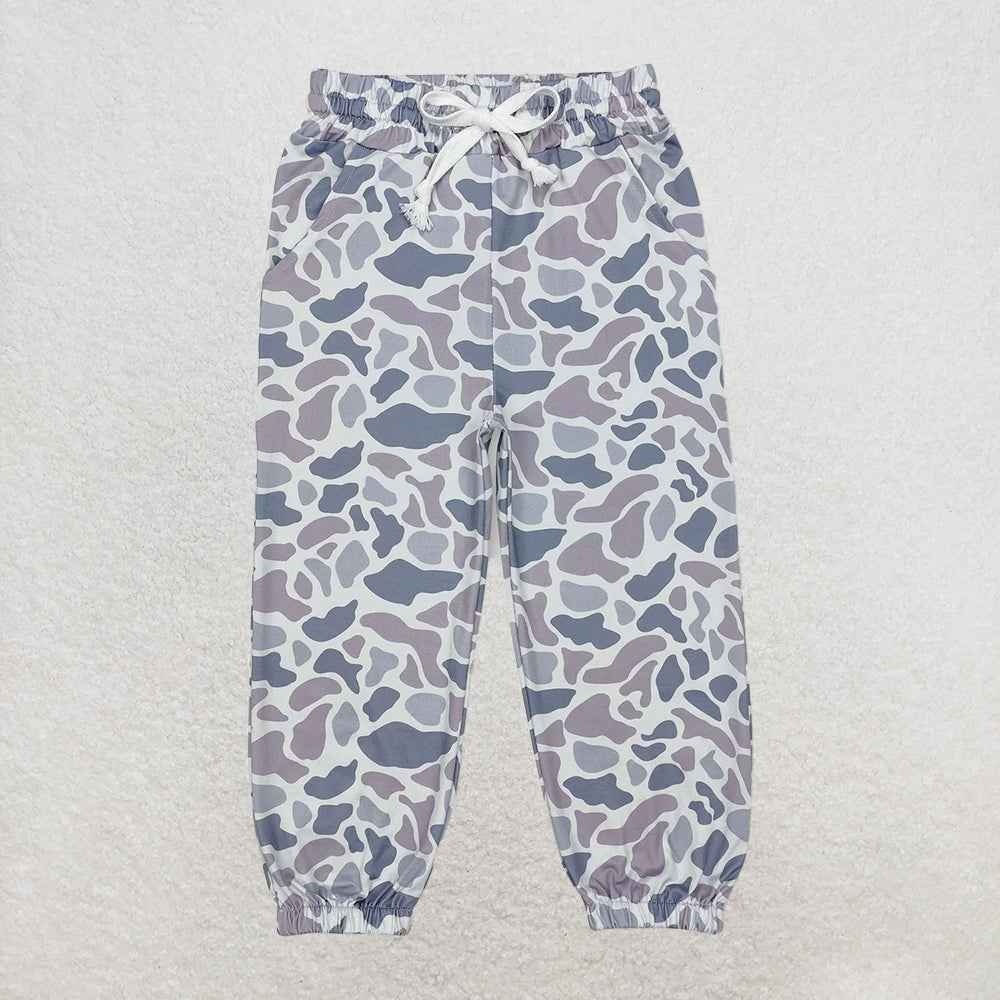 RTS NO MOQ Baby Girls Long Pants P0651 Light Grey Camo Southern Bottoms Pants