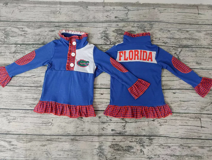 5.8 Baby Girls Team Florida Ruffle Pullover Shirt Tee Shirts preorder(moq 5)