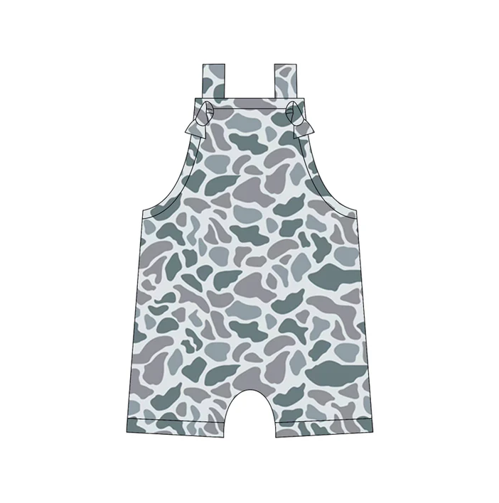 5.14 Preorder moq 5 Baby Boys Straps Old School Camouflage Rompers