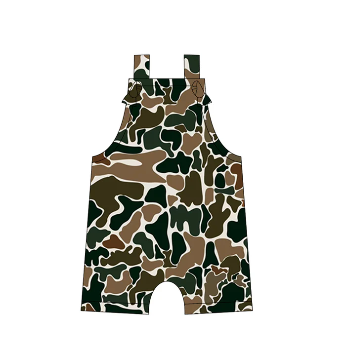 5.14 Preorder moq 5 Baby Boys Straps Duck Brown Camouflage Rompers