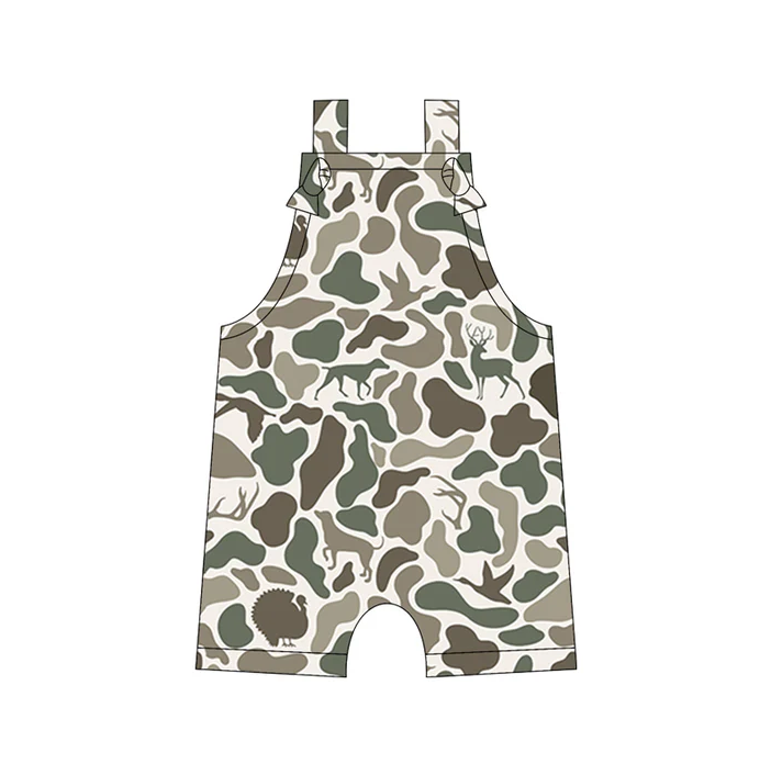 5.14 Preorder moq 5 Baby Boys Straps Duck Deer Camouflage Rompers