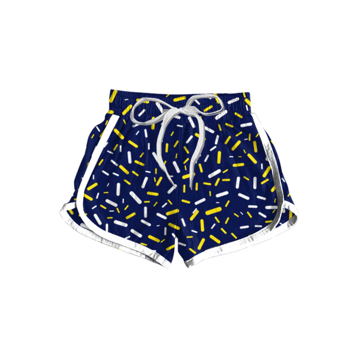 5.27 Preorder moq 5 Baby Girls Navy Sprikle Drips Bottom Shorts