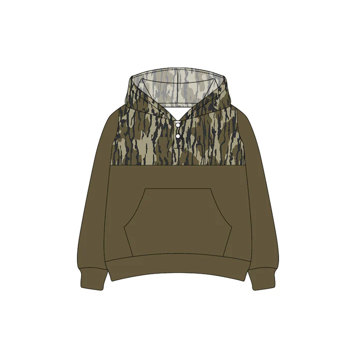 6.9 Preorder (moq 5)Baby Boys Southern Bottomland Camouflage Hooded Pullovers Tee Shirts